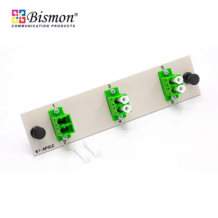 6 LC/APC Snap-in adapter plate Single-mode duplex Full set